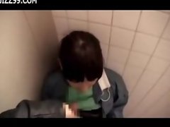 cute cleaner gives geek blowjob in lavatory 02