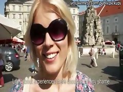 Petite amateur blonde euro babe hardcore public fucking for cash