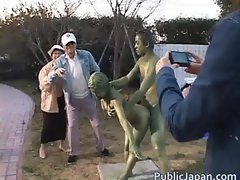 Asian chick is a statue getting some sex part4