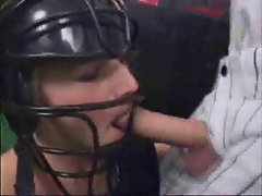 Baseball catcher facefucked