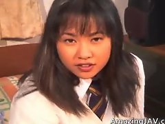Asian girl sucking and fucking huge part1