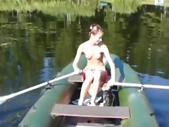 Amateur french Natasha in the boat