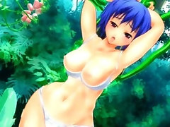 Tied up 3d hentai gets poked ass and pussy by flower tentacles in the forest