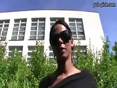 Yummy euro chick willingly fucks in public in exchange for some cash