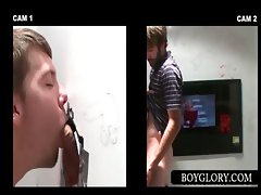 Gay blowing straight dong on gloryhole