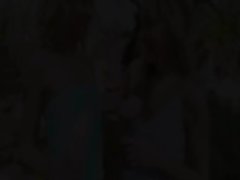 Blonde schoolmates dildoing in a forest
