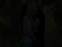 Deep blowjob in the forest