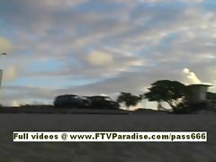 Carli teenage blonde babe walking with her friend on the beach