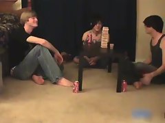 Super hot gay teens having a game party gay boys