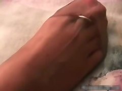 Exciting blonde hot babe smoking