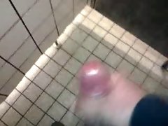 jerk off in public toilet..