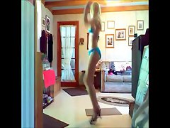 Blonde sexy girl dance