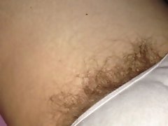 her bulging hairy pussy and soft boob.