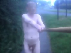 Nude in Public - Early Morning Street Road Walk