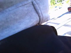 Outdoor Public Masturbation at Bus Stop with Cum, Flash 10
