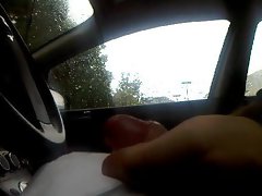 cumming in car