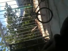 Dickflash jerking in public place