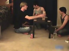 Great lewd gay teenagers having a game party gay fellows