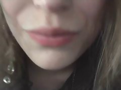 Sensual luscious teen strokes and gets cum in mouth