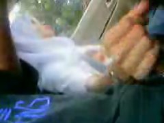 Arabian hijab Lassie handjob while guy driving var