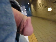 My teenage cummin shaft in public subway