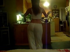 Naughty bum Shaking in Pajamas